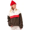 Eivy Ball Fleece Mid Layer Offwhite & Leopard Damen