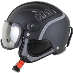 HMR H1+VTFS10 Leather Elegance Heritage Skihelm Strongest Black/Photochromic Silver Damen, Herren