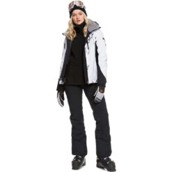 Roxy Jet Ski Snowboardjacke True Black White Birds Damen -Skiausrüstung roxy jet ski erjtj03218 kvj2 02 grossnmraPWRjsnmtv