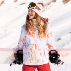 Roxy Jetty Skijacke Bright White Tenderness Damen -Skiausrüstung roxy jetty block erjtj03354 wbb2 white 06 grossrhIu77NXBZ9GY