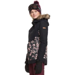 Roxy Shelter Skijacke True Black Poppy Damen -Skiausrüstung roxy shelter erjtj03214 kvj3 true black poppy 02 grossROhBv7b2oAup9