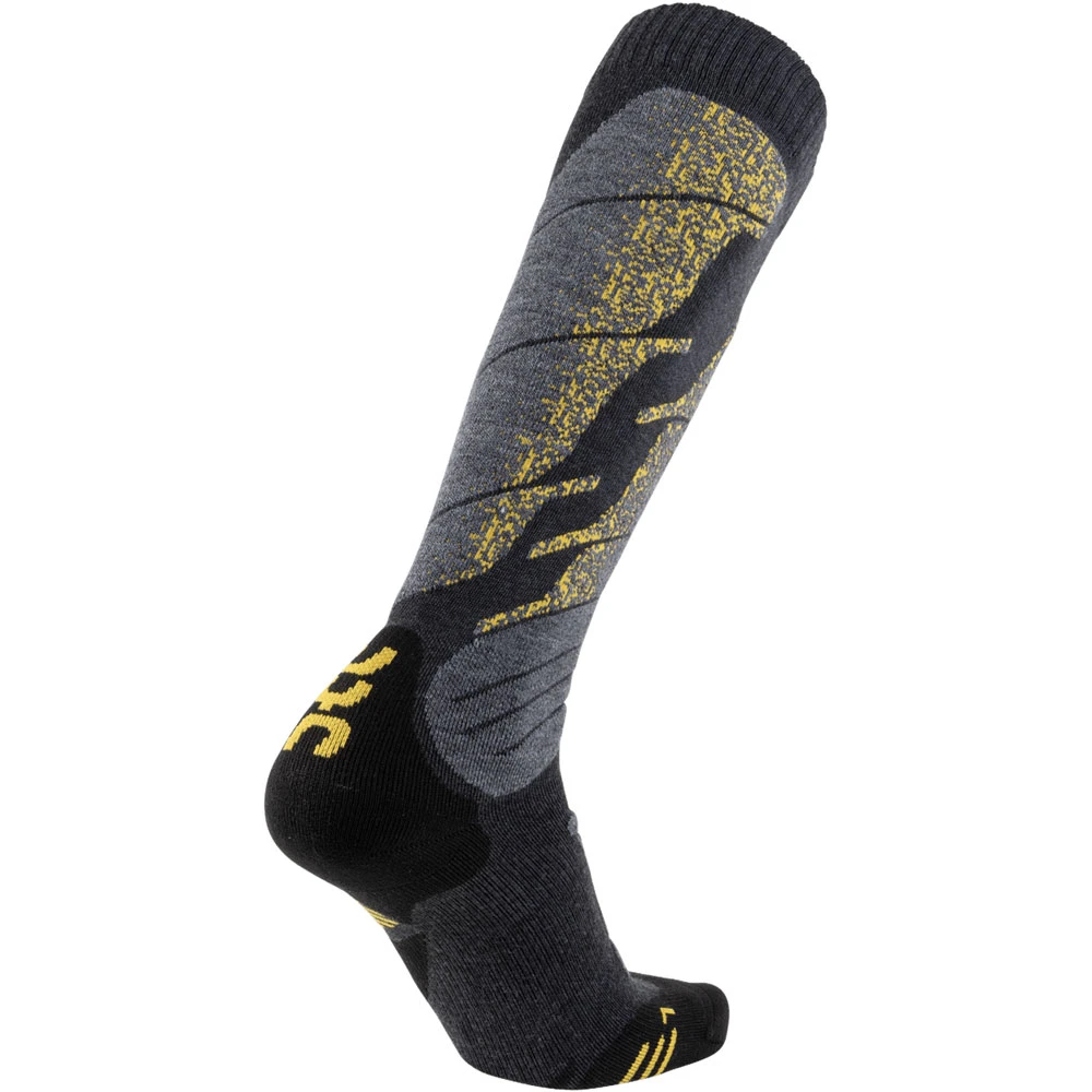 UYN Ski All Mountain Skisocken Anthracite Melange/Yellow Herren 2 UYN Ski All Mountain Skisocken Anthracite Melange/Yellow Herren – Bild 2